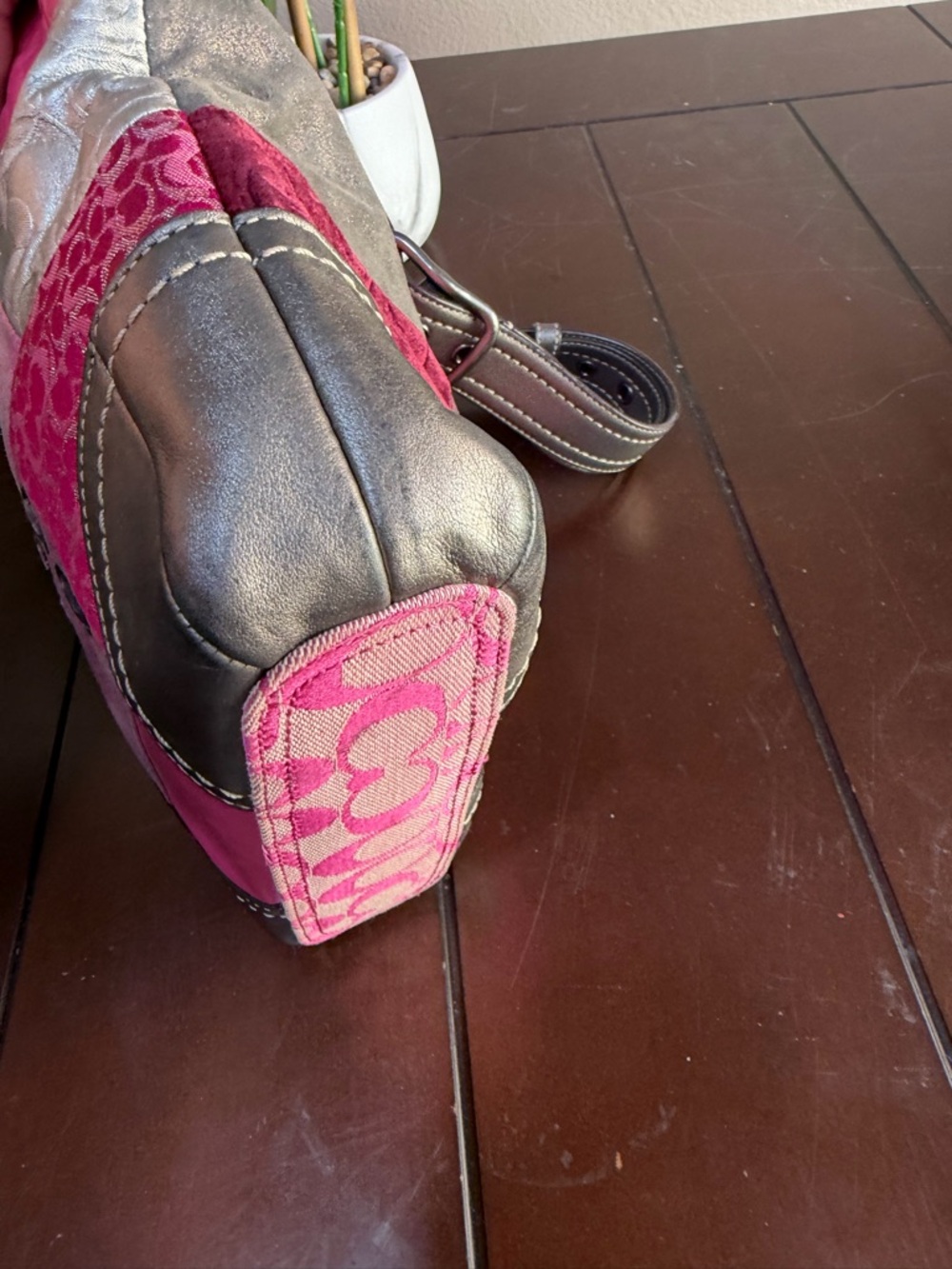 Coach Pink Soho SIgnature Canvas
Patchwork PINk Shoulder Bag - Picture 7 of 15